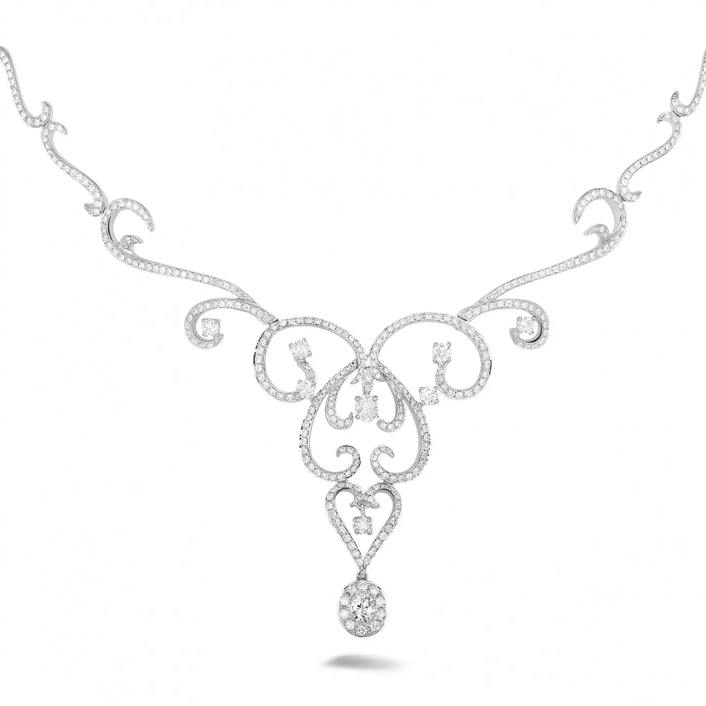 3.65 quilates gargantilla diamante en platino 