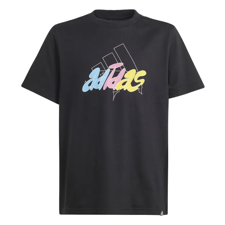 ADIDAS JUNIOR ILLUSTRATED GRAPHIC TSHIRT "BLACK"