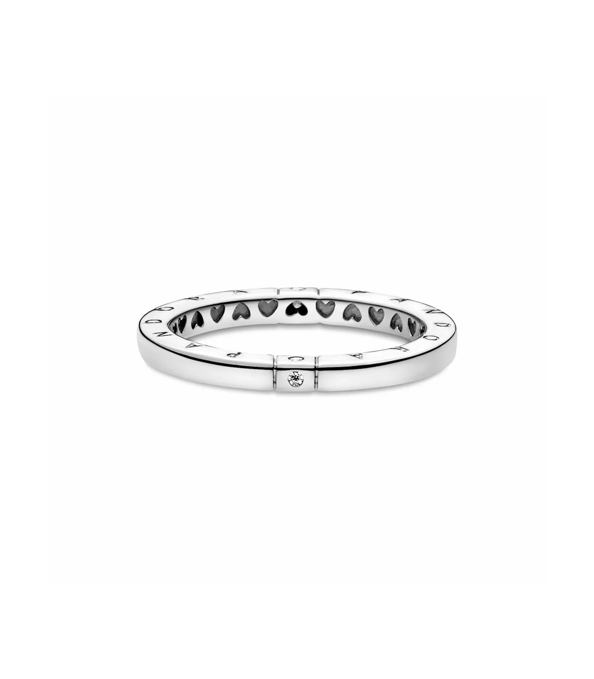 ANILLO PANDORA LOGOTIPO Y CORAZONES PLATA  199482C01