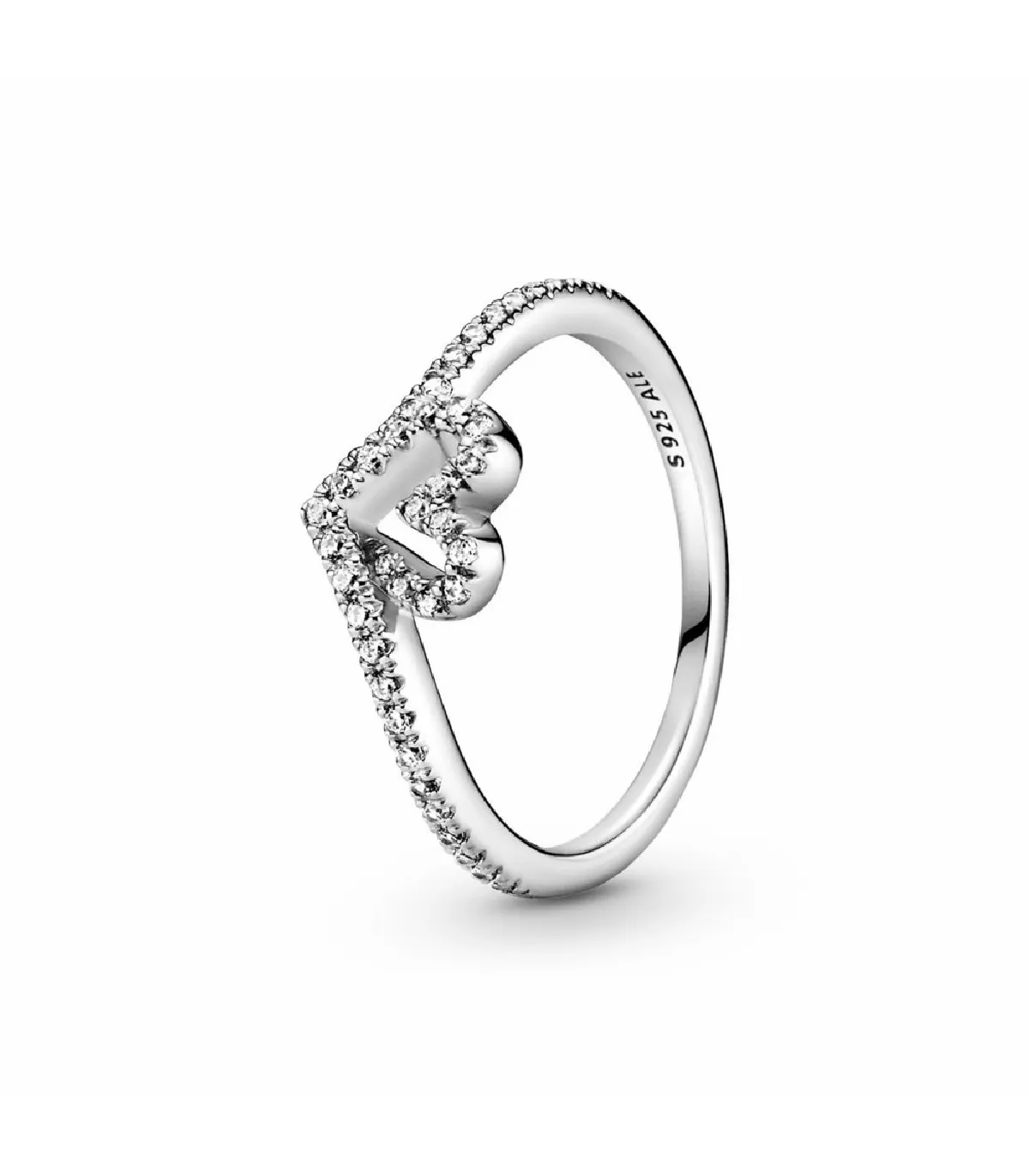 ANILLO PANDORA PLATA CORAZóN ESPUMOSO BRILLANTE  199302C01