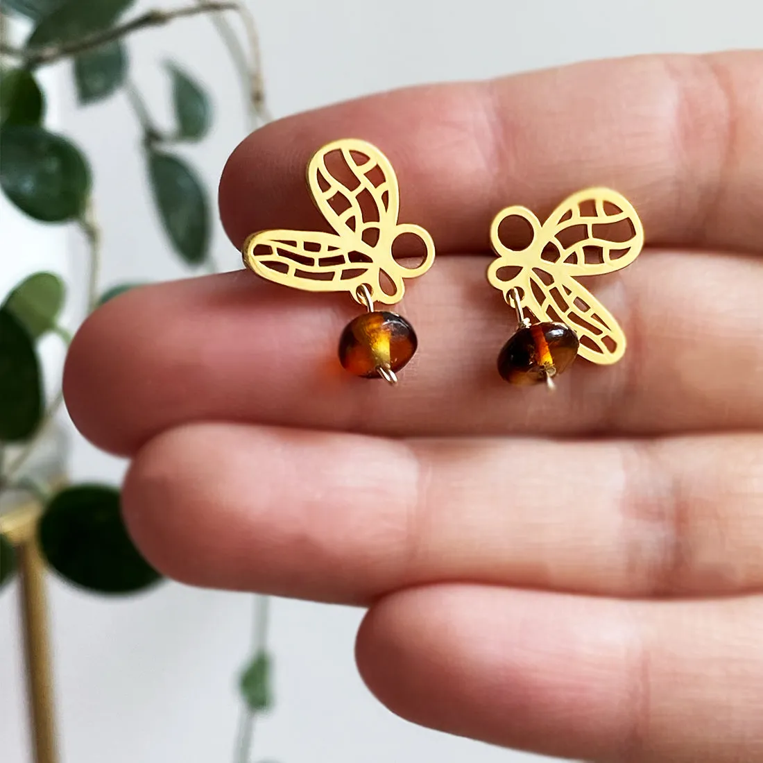 ARETES LUCIERNAGA  ORO