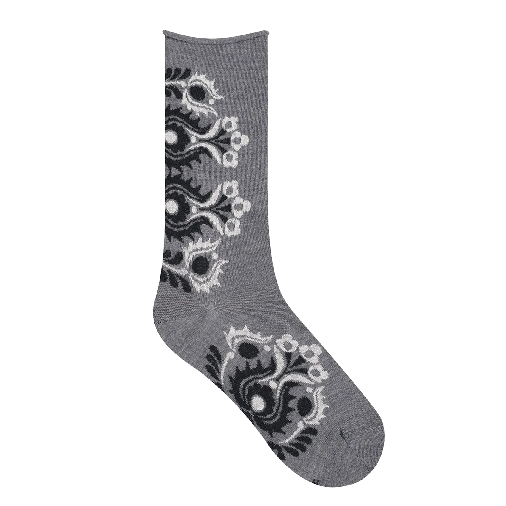 BLEUFORET FOLKE  CALCETINES DE LANA MEZCLADA ESTAMPADOS EN GRIS