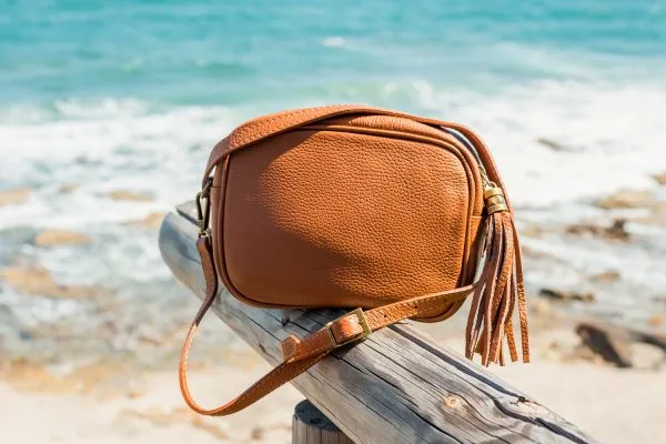 BOLSO DE PIEL  CAMEL MILANO
