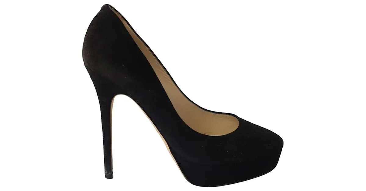 Bombas de plataforma cósmica de Jimmy Choo en ante negro 