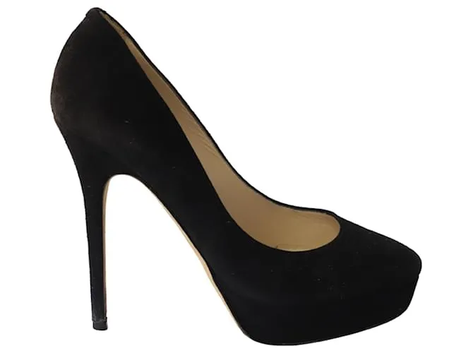 Bombas de plataforma cósmica de Jimmy Choo en ante negro 