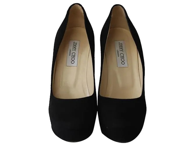 Bombas de plataforma cósmica de Jimmy Choo en ante negro 