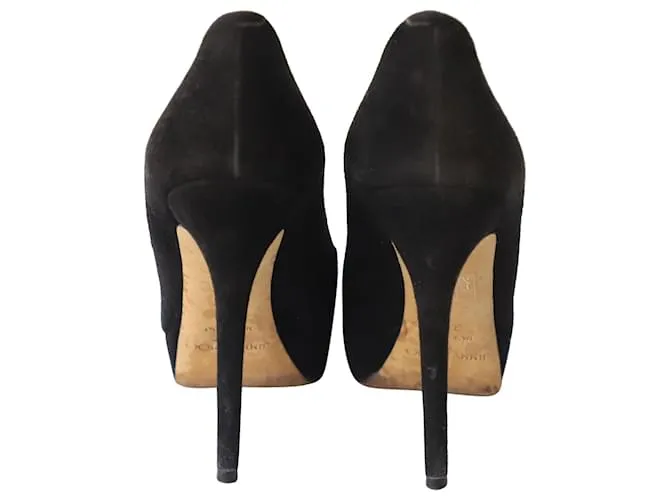 Bombas de plataforma cósmica de Jimmy Choo en ante negro 
