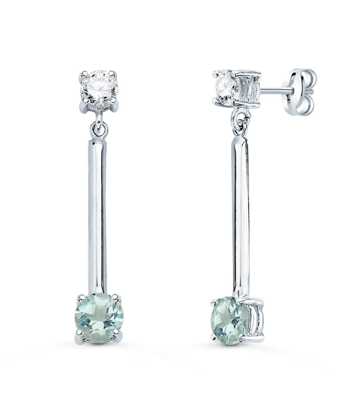 Boucles D'oreilles Lucero Or blanc 18K Topaze Bleue