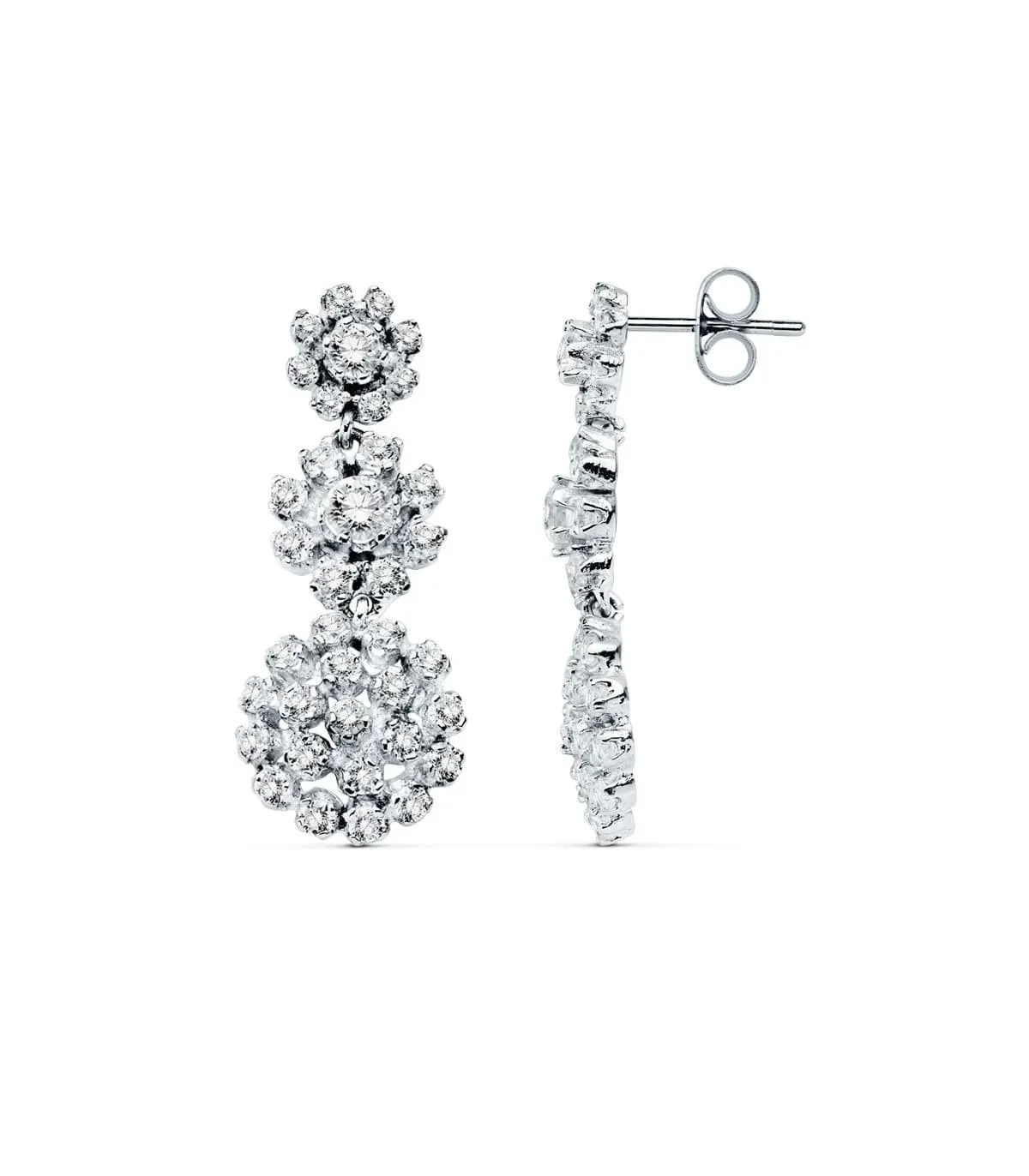 Boucles d'oreilles mariage Dame Katrina Or blanc 18k