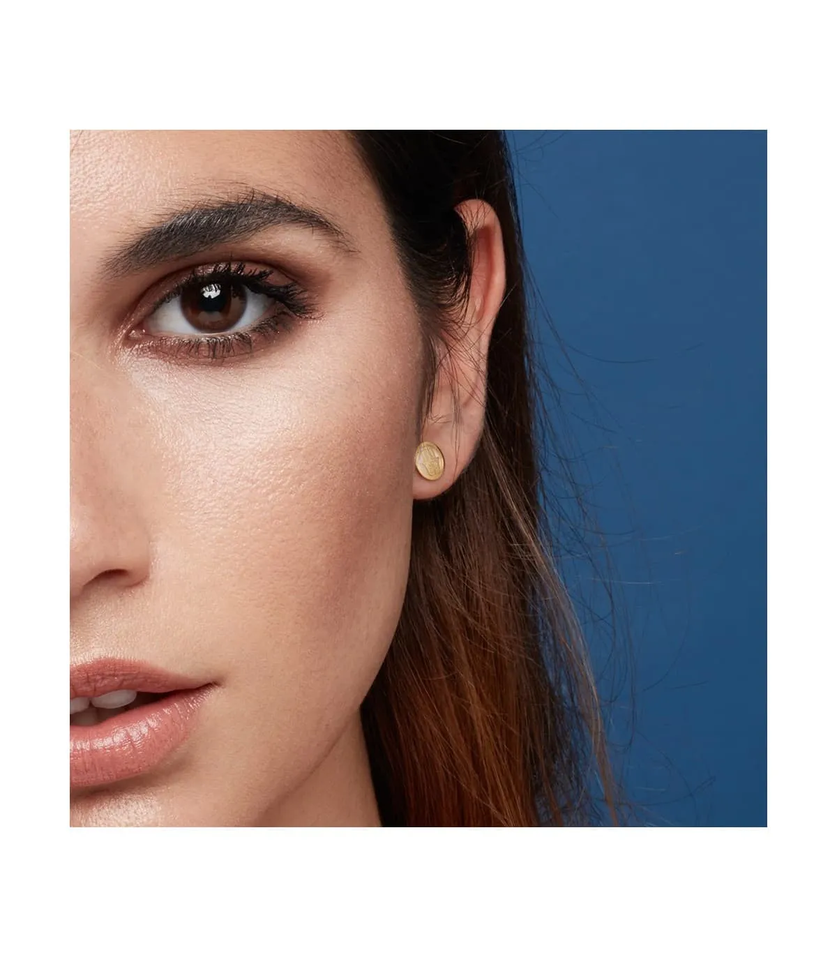 Boucles d'oreilles or jaune 18k main de fatma nacre