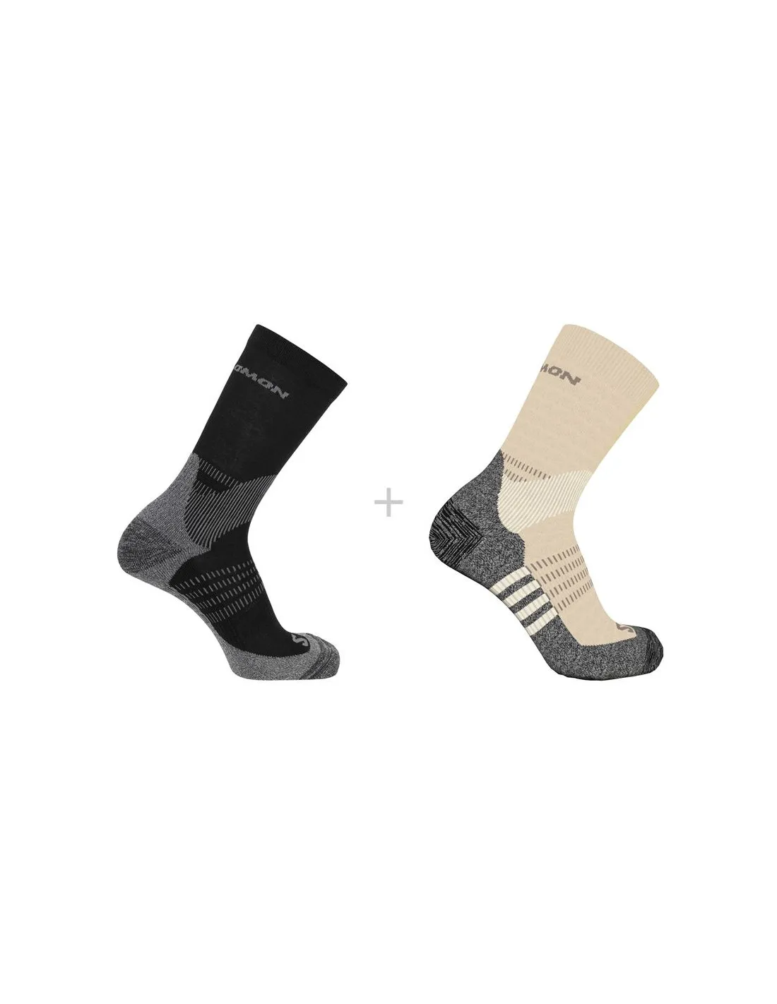 CALCETINES SALOMON X ULTRA ACCESS CREW 2PACK NEGRO BEIGE