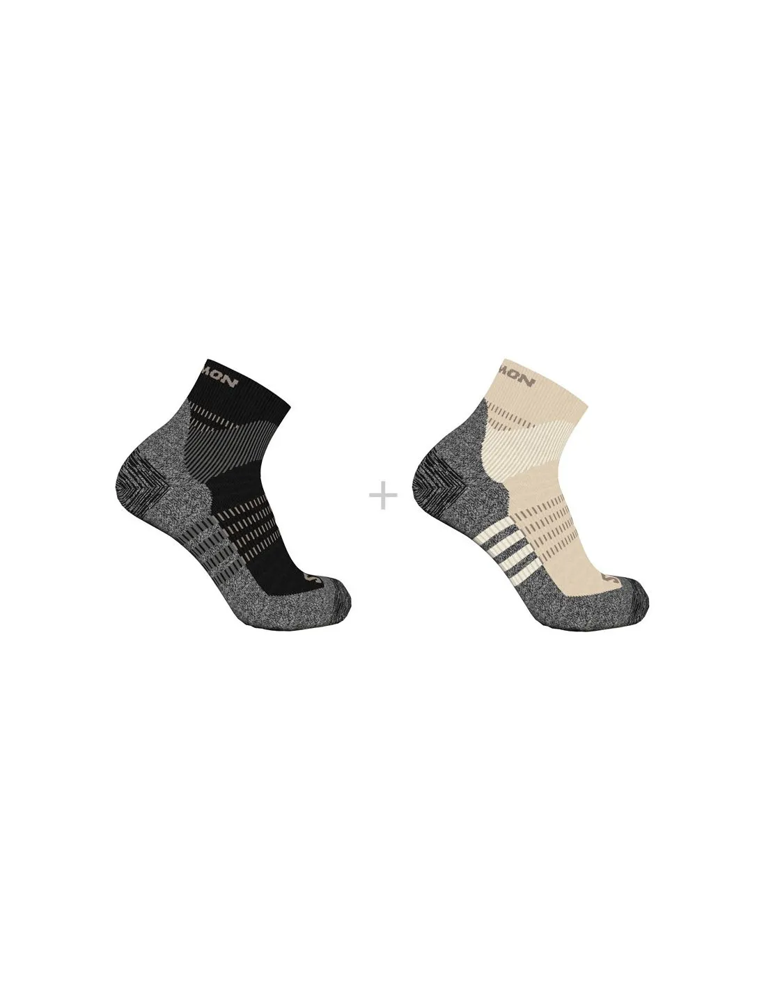 CALCETINES SALOMON X ULTRA ACCESS QUARTER 2 BEIGE NEGRO
