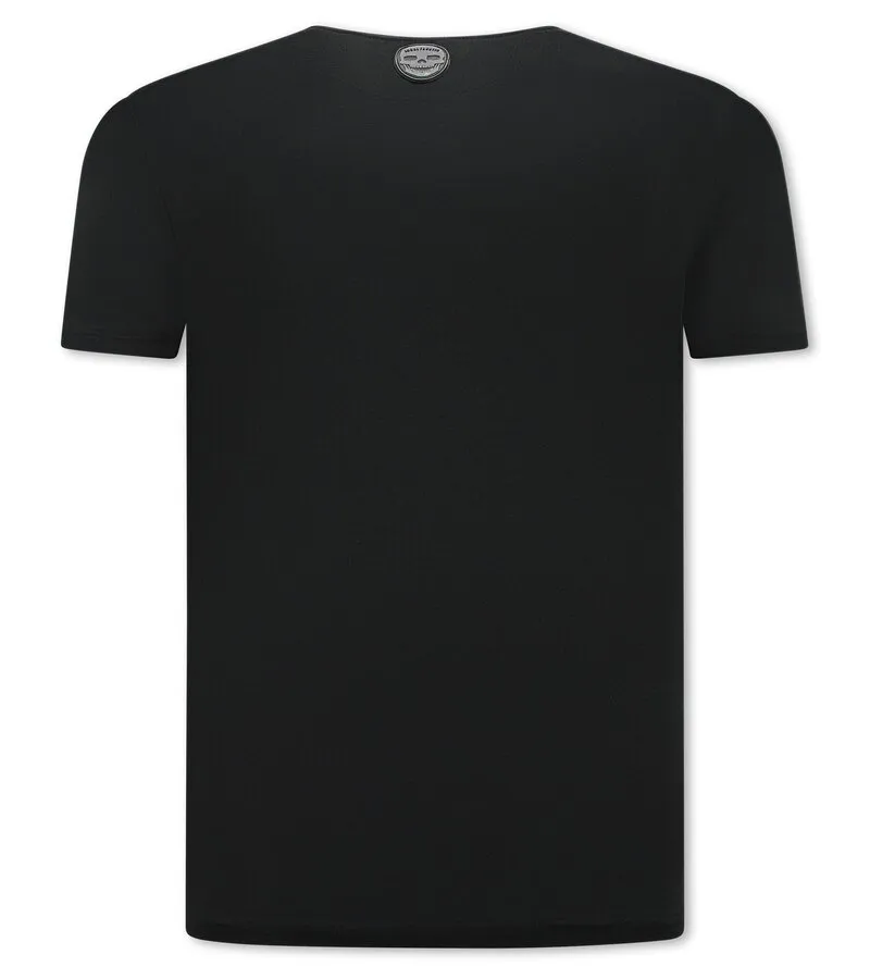 CAMISETA CON ESTAMPADO EL PADRINO  NEGRO