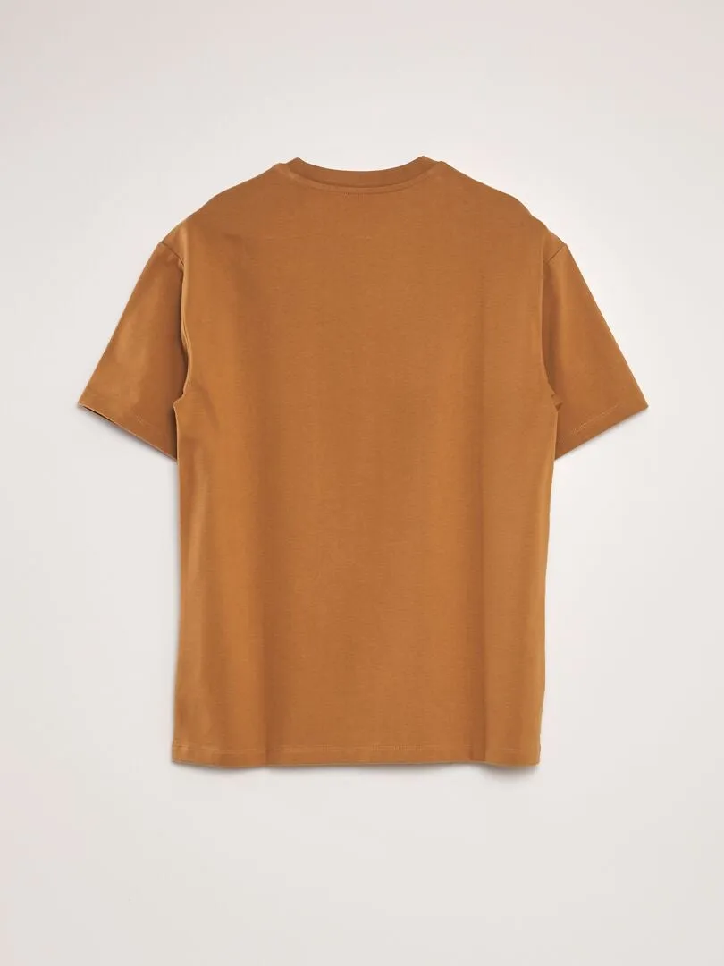 CAMISETA DE ALGODóN LISA  MARRON