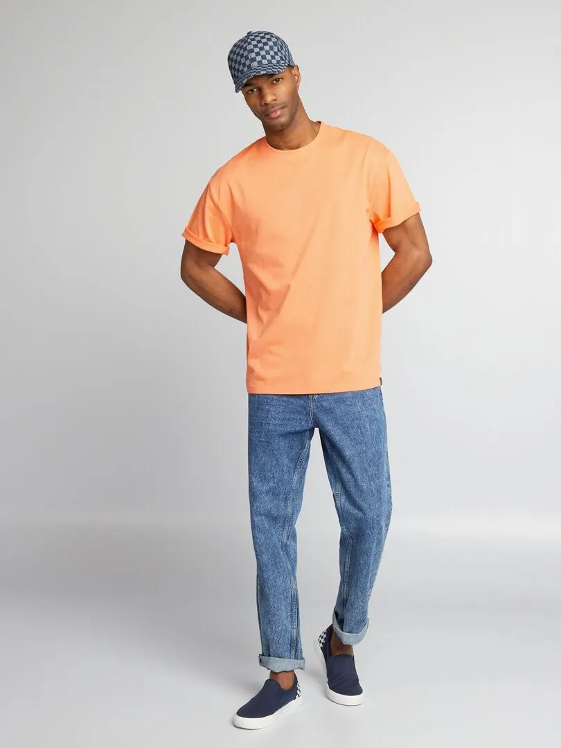 CAMISETA DE ALGODóN LISA  NARANJA