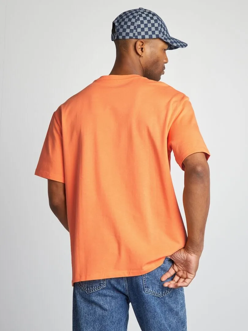 CAMISETA DE ALGODóN LISA  NARANJA