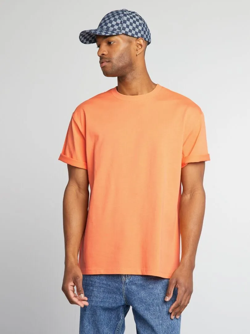 CAMISETA DE ALGODóN LISA  NARANJA