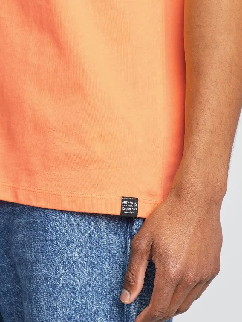 CAMISETA DE ALGODóN LISA  NARANJA