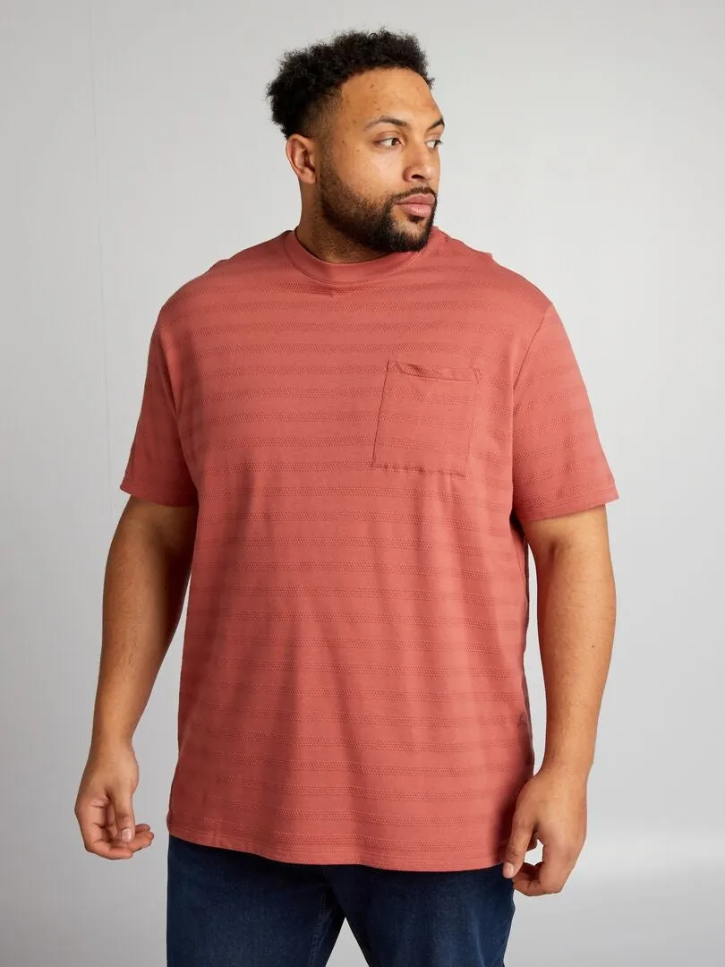 CAMISETA DE TEJIDO DE FANTASíA  ROJO