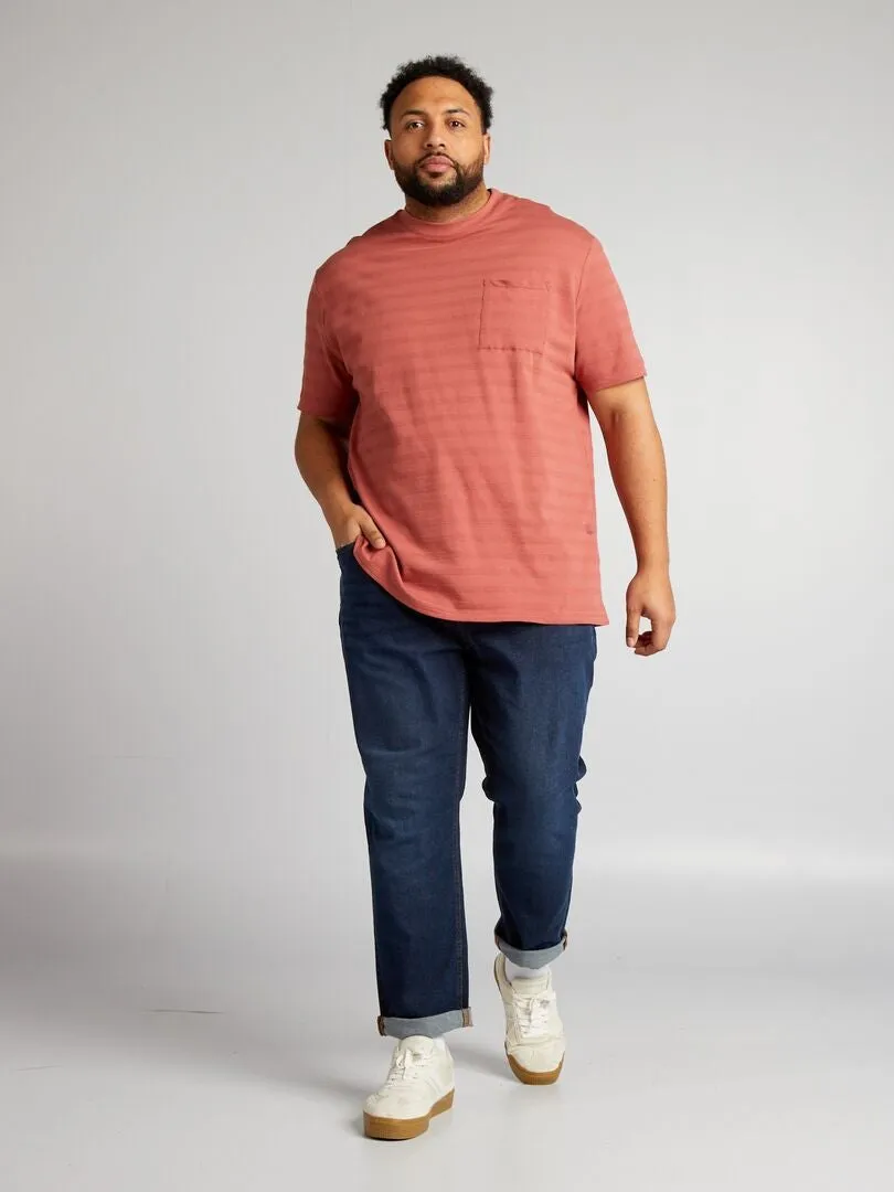 CAMISETA DE TEJIDO DE FANTASíA  ROJO