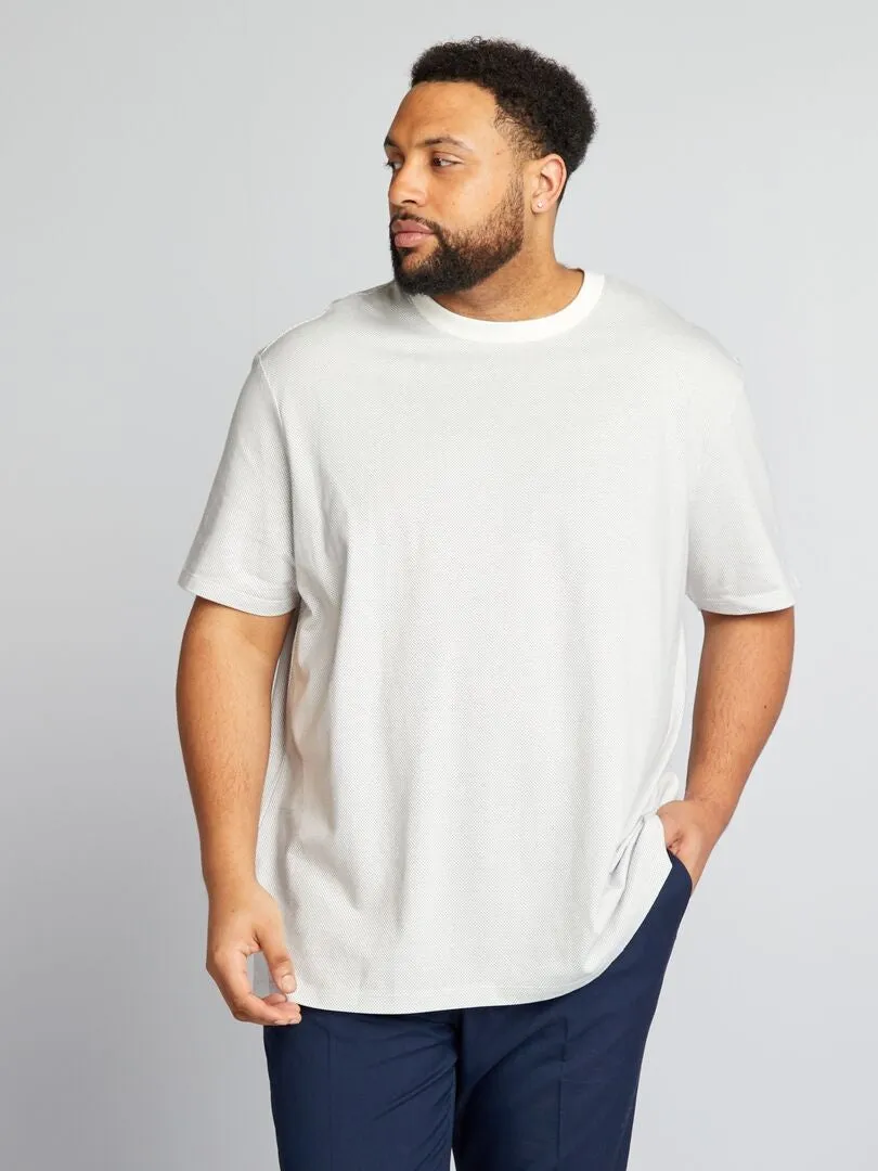 CAMISETA ELáSTICA DE MANGA CORTA  BLANCO