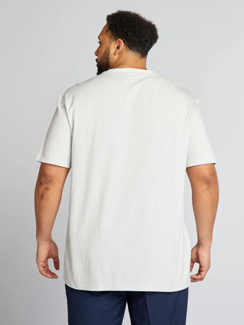 CAMISETA ELáSTICA DE MANGA CORTA  BLANCO