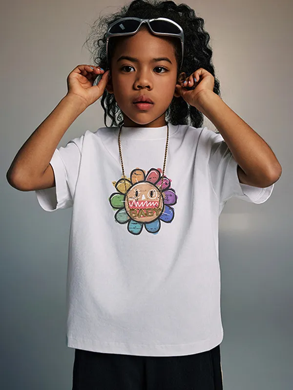Camiseta holgada de manga corta para adolescentes para niños y niñas