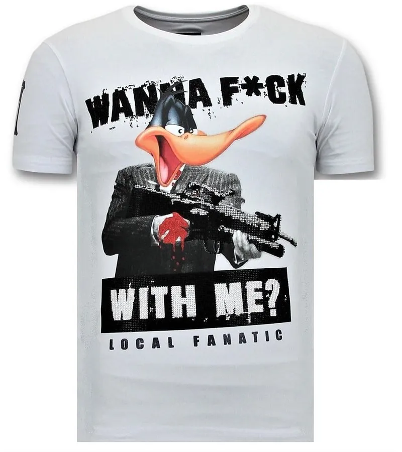 CAMISETA PIEDRAS  SHOOTING DUCK GUN  BLANCO