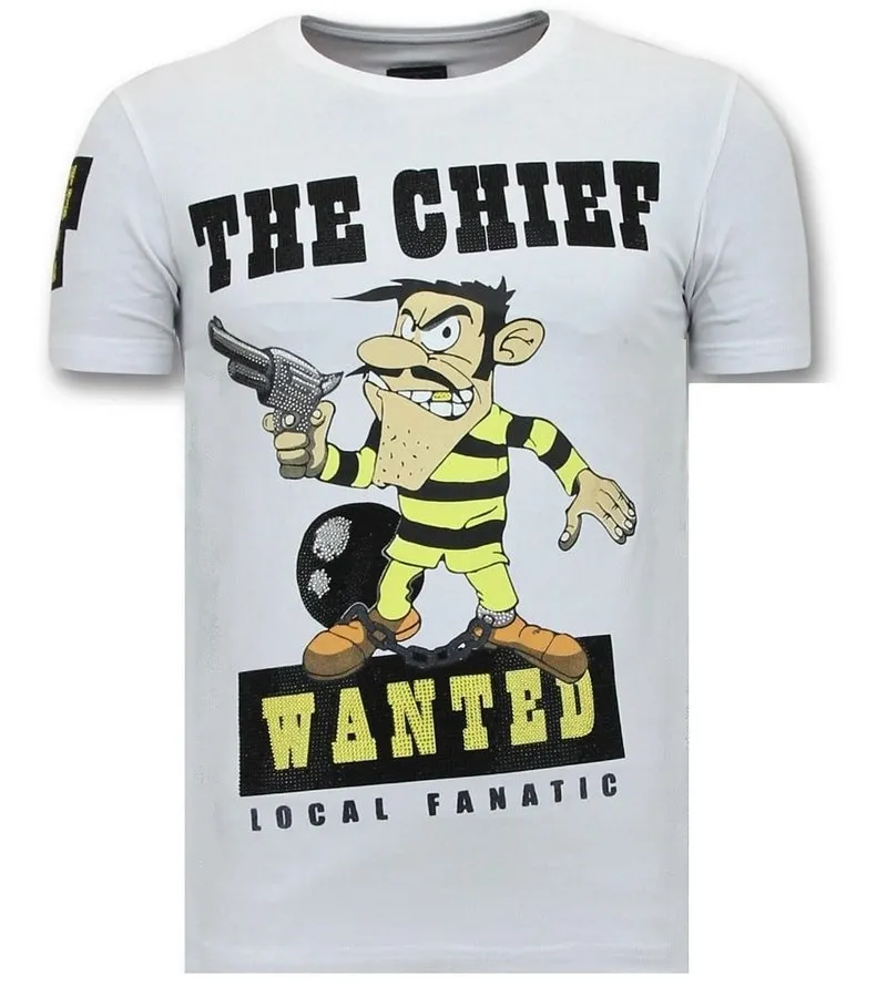 CAMISETA PIEDRAS  THE CHIEF WANTED  BLANCO