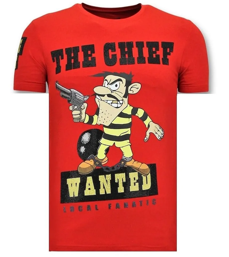CAMISETA PIEDRAS  THE CHIEF WANTED  ROJO