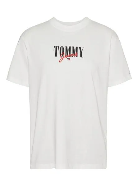 Camiseta Tommy Jeans Essential Logo Blanco Mujer