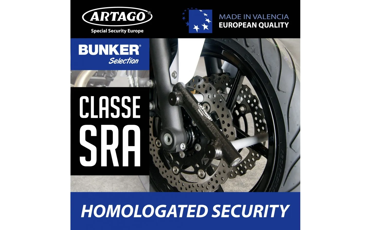 CANDADO MOTO ANTIRROBO U ARTAGO 120H HONDA ø16  220X120 |120H220I|