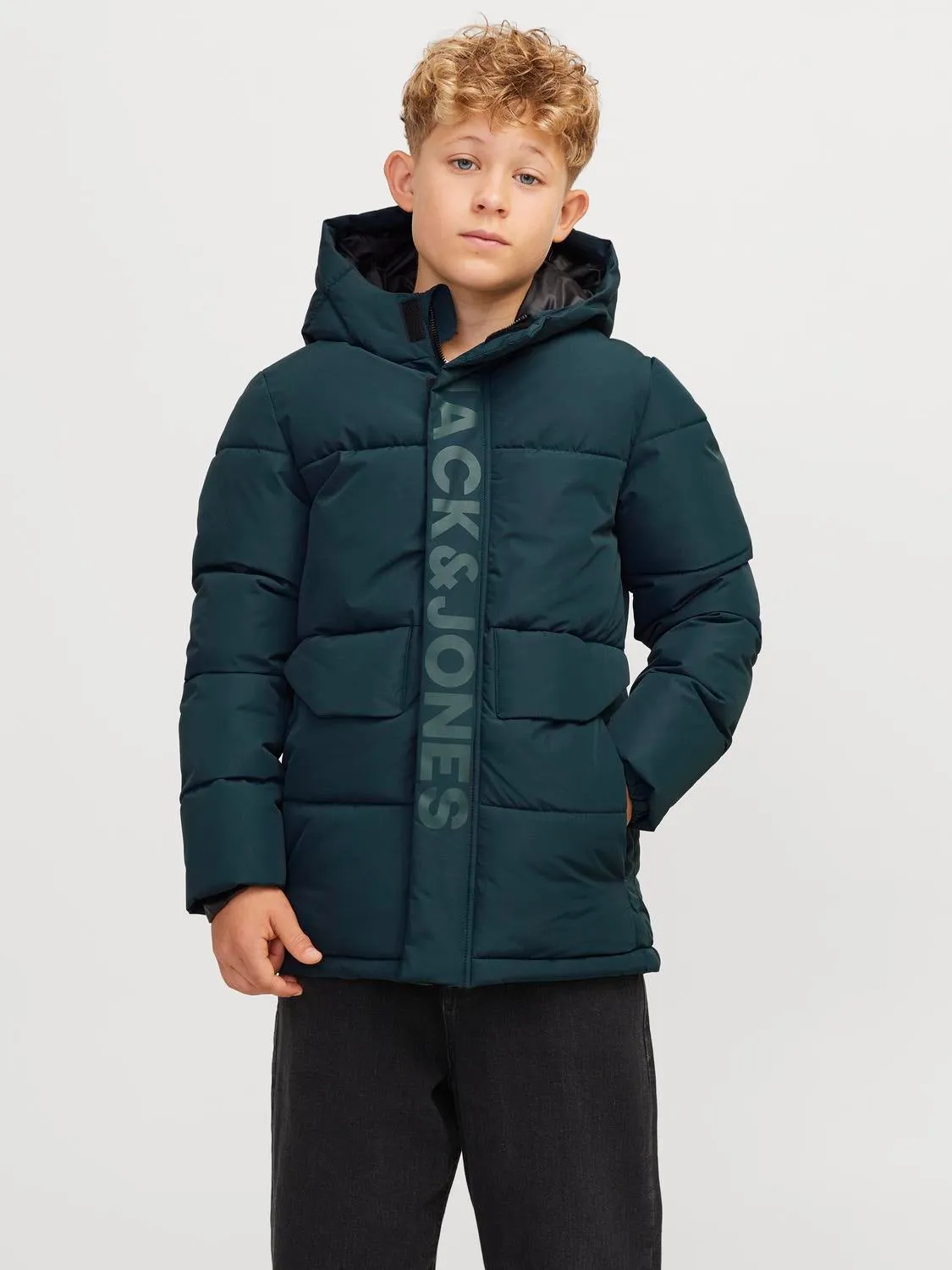 Chaqueta corta acolchada Junior | Verde intermedio | Jack & Jones®