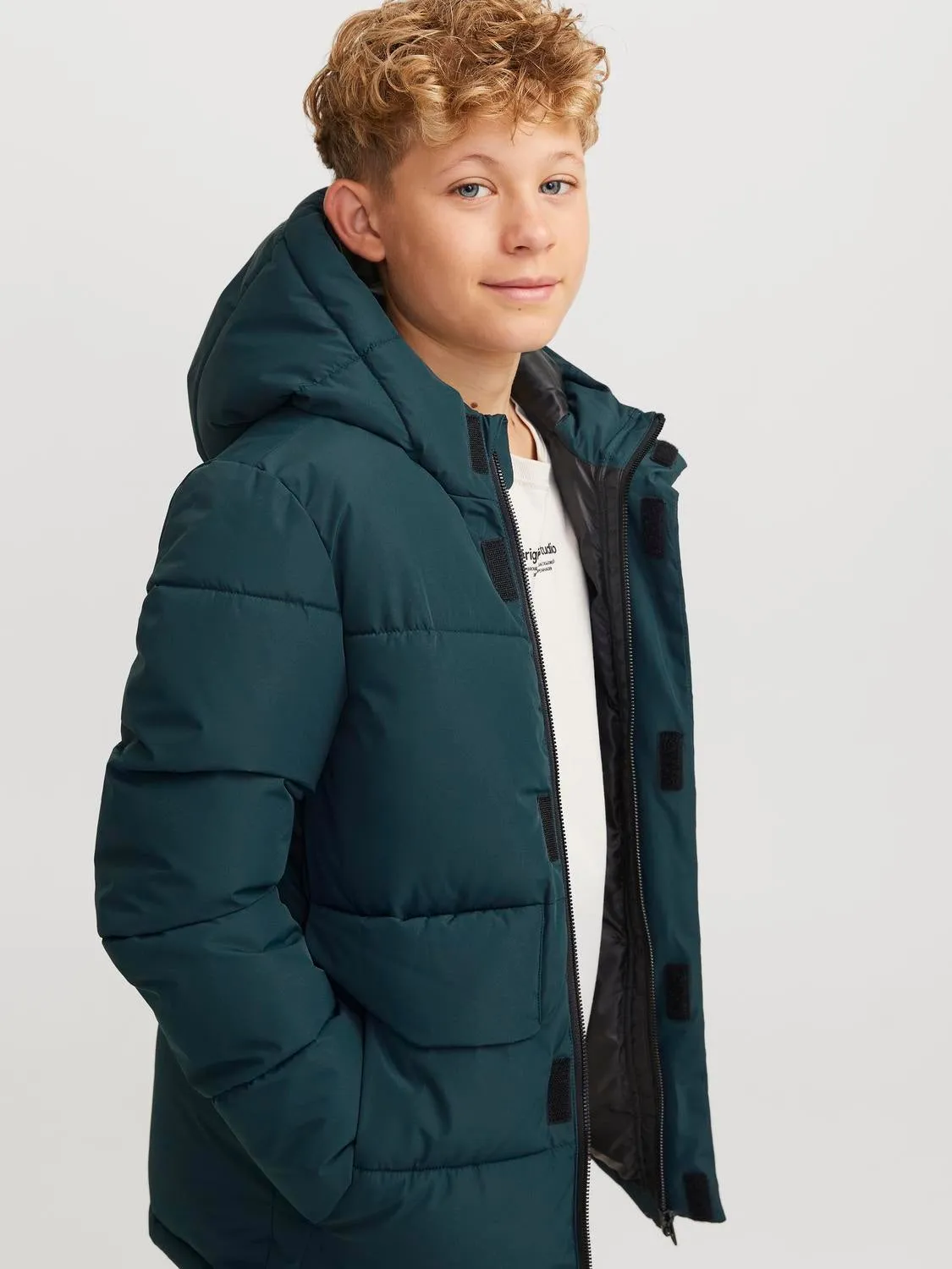 Chaqueta corta acolchada Junior | Verde intermedio | Jack & Jones®