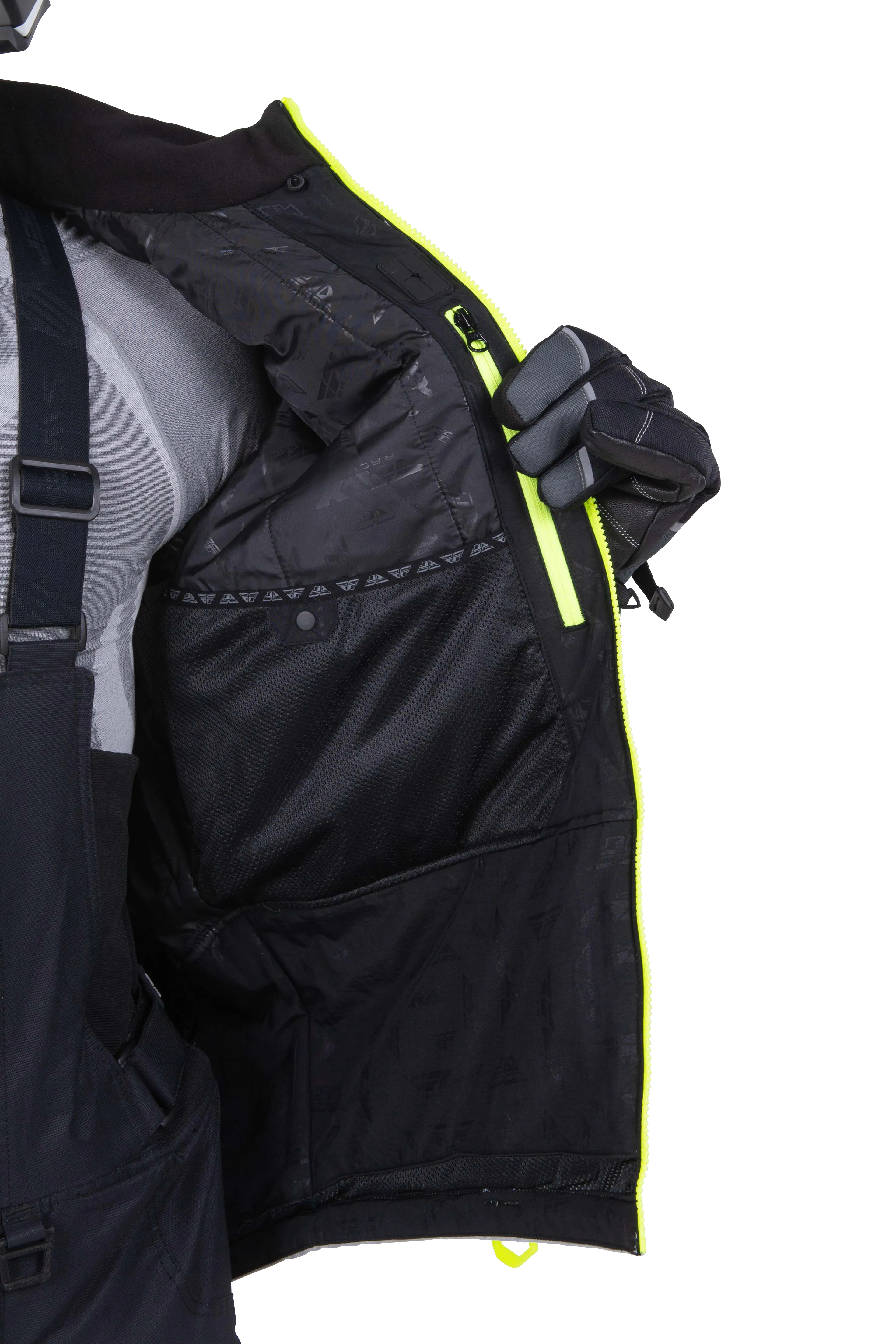 CHAQUETA FLY RACING AURORA NEGRO/GRIS S/HIVIS