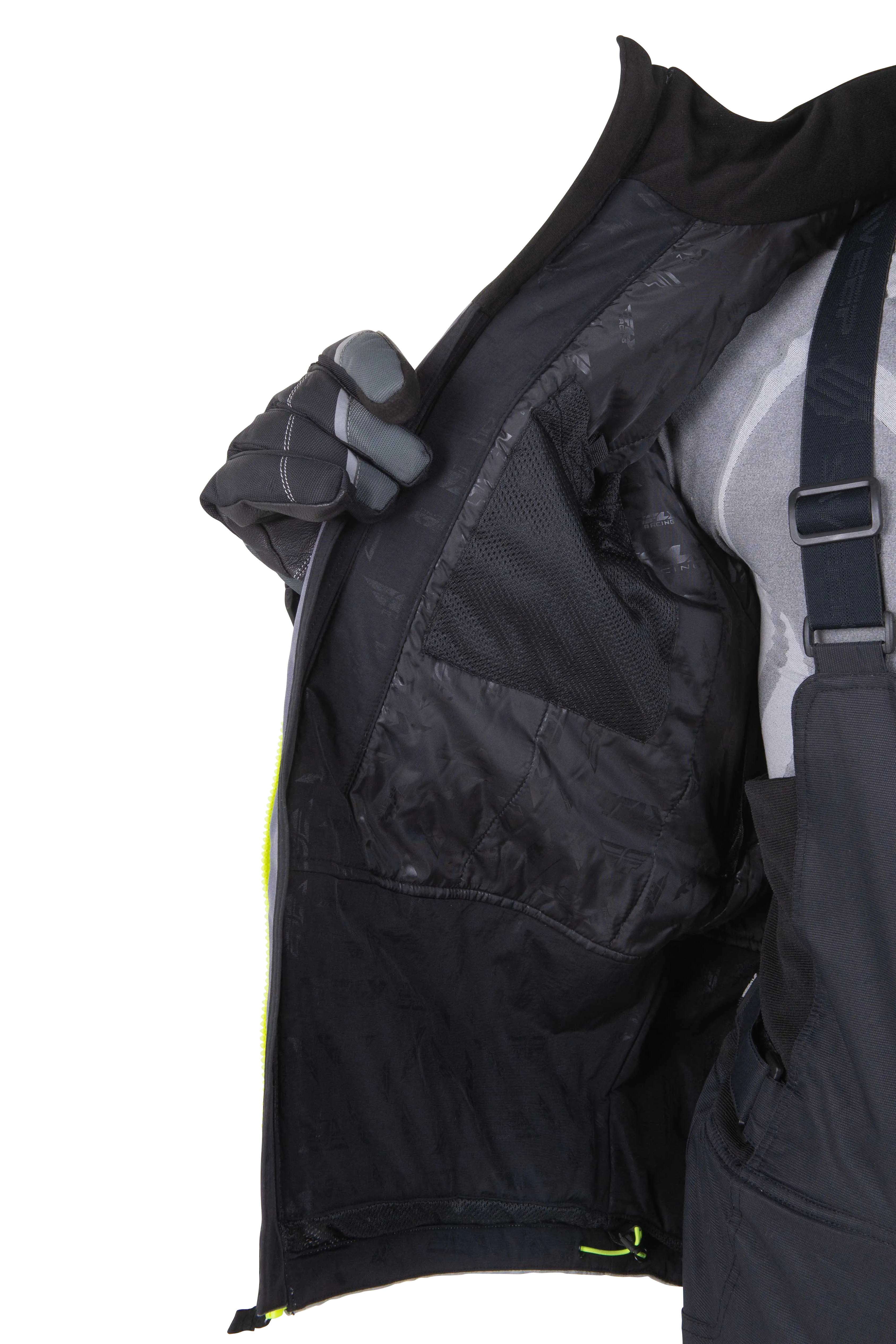 CHAQUETA FLY RACING AURORA NEGRO/GRIS S/HIVIS