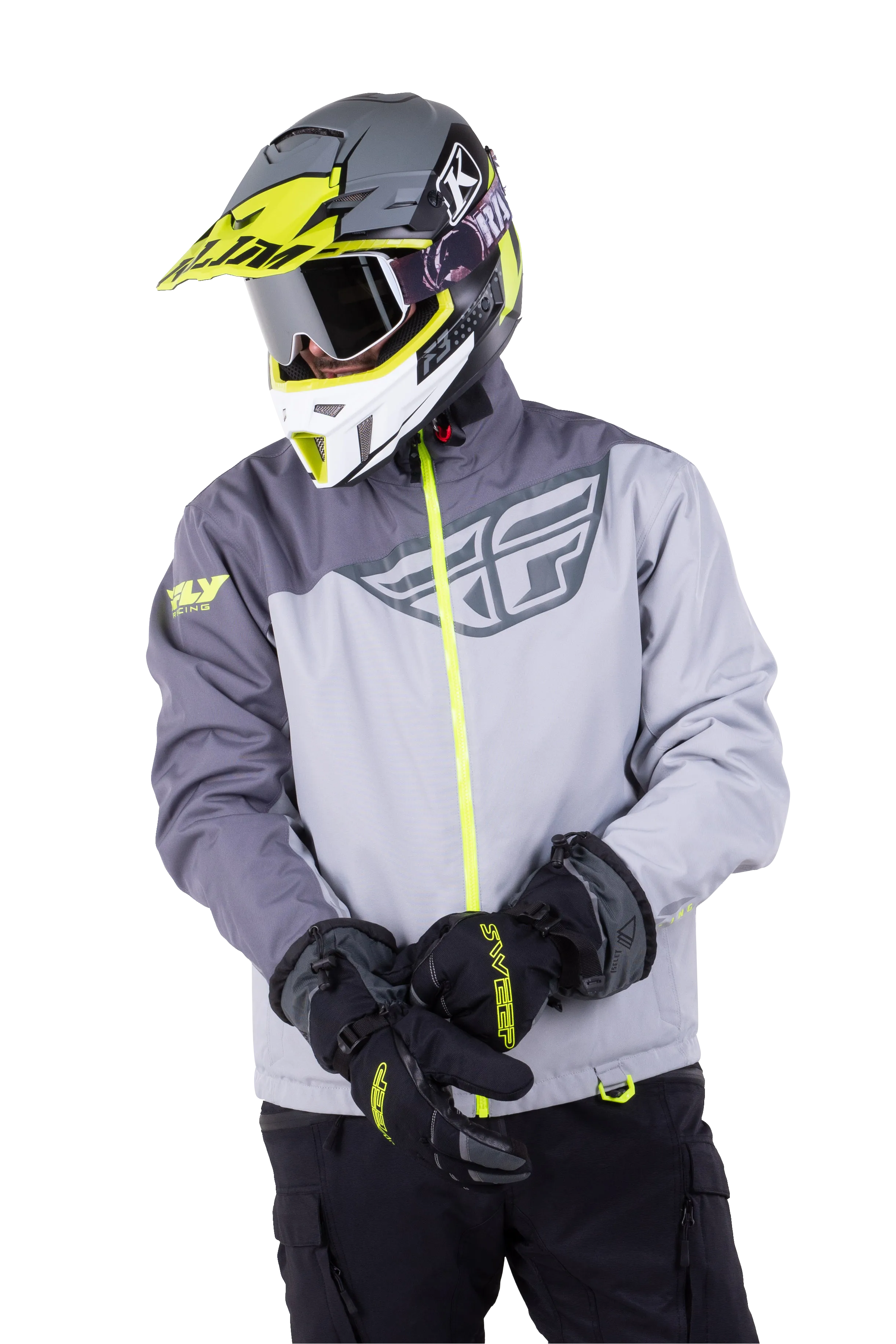 CHAQUETA FLY RACING AURORA NEGRO/GRIS S/HIVIS