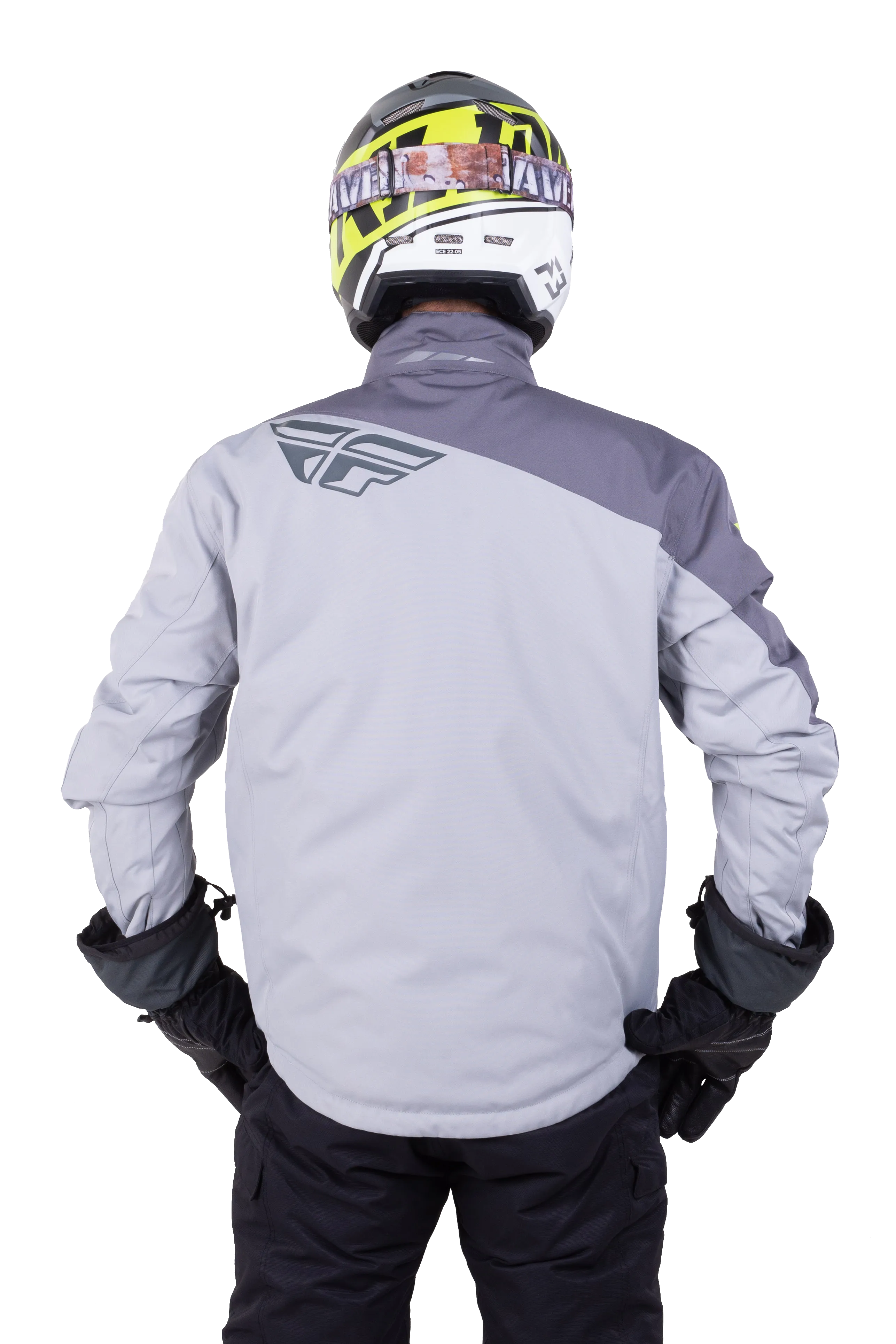 CHAQUETA FLY RACING AURORA NEGRO/GRIS S/HIVIS