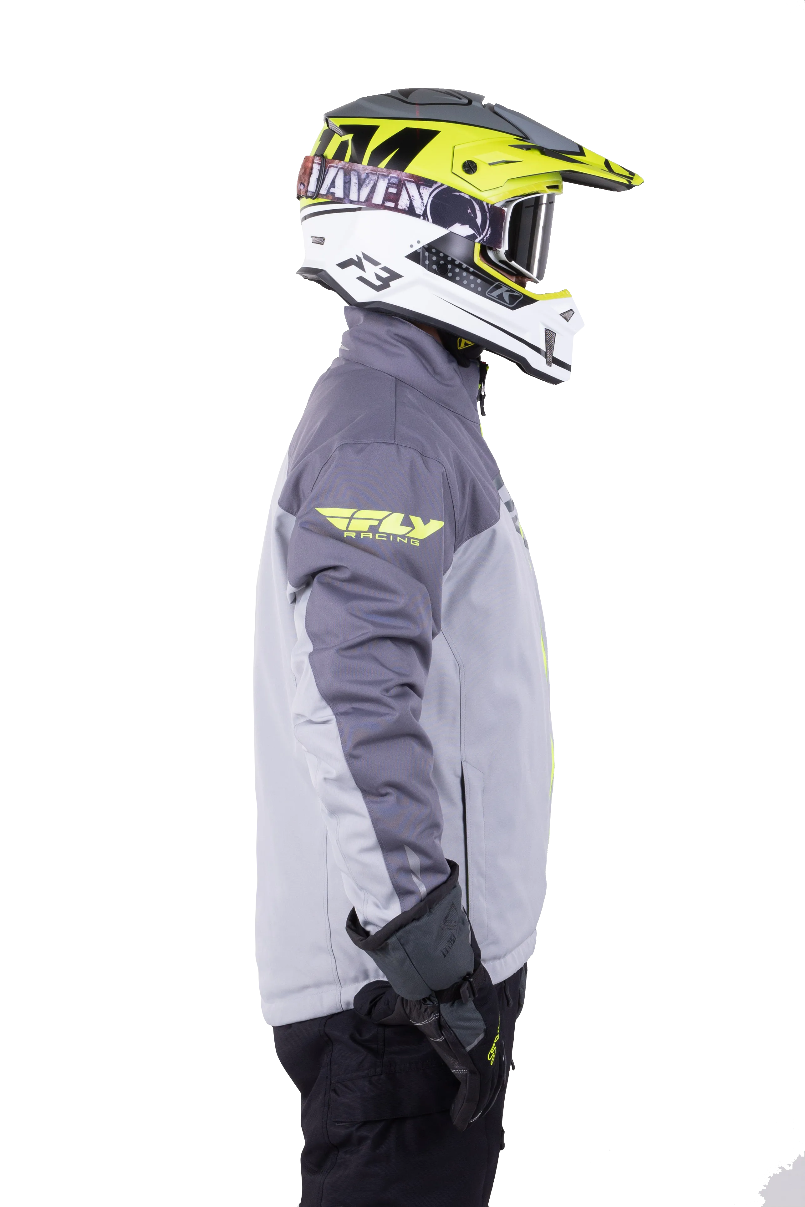 CHAQUETA FLY RACING AURORA NEGRO/GRIS S/HIVIS