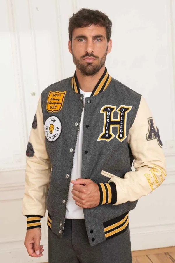CHAQUETA HOMBRE AMERICAN COLLEGE AC14 GREY BEIGE