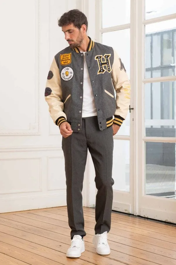 CHAQUETA HOMBRE AMERICAN COLLEGE AC14 GREY BEIGE
