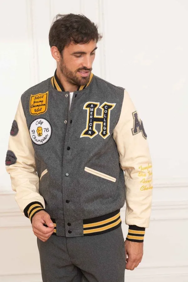 CHAQUETA HOMBRE AMERICAN COLLEGE AC14 GREY BEIGE