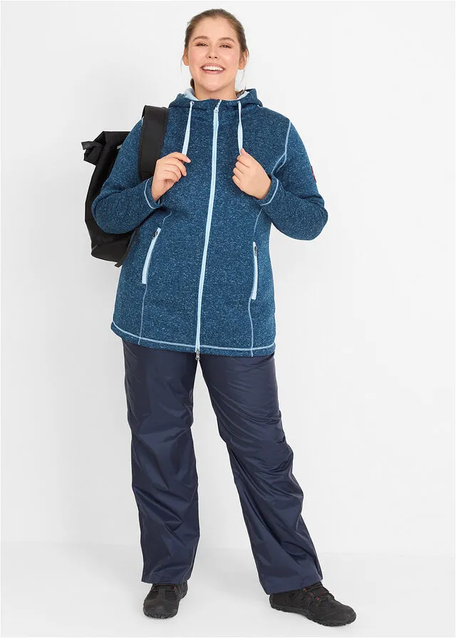Chaqueta polar jaspeada Azul oscuro jaspeado