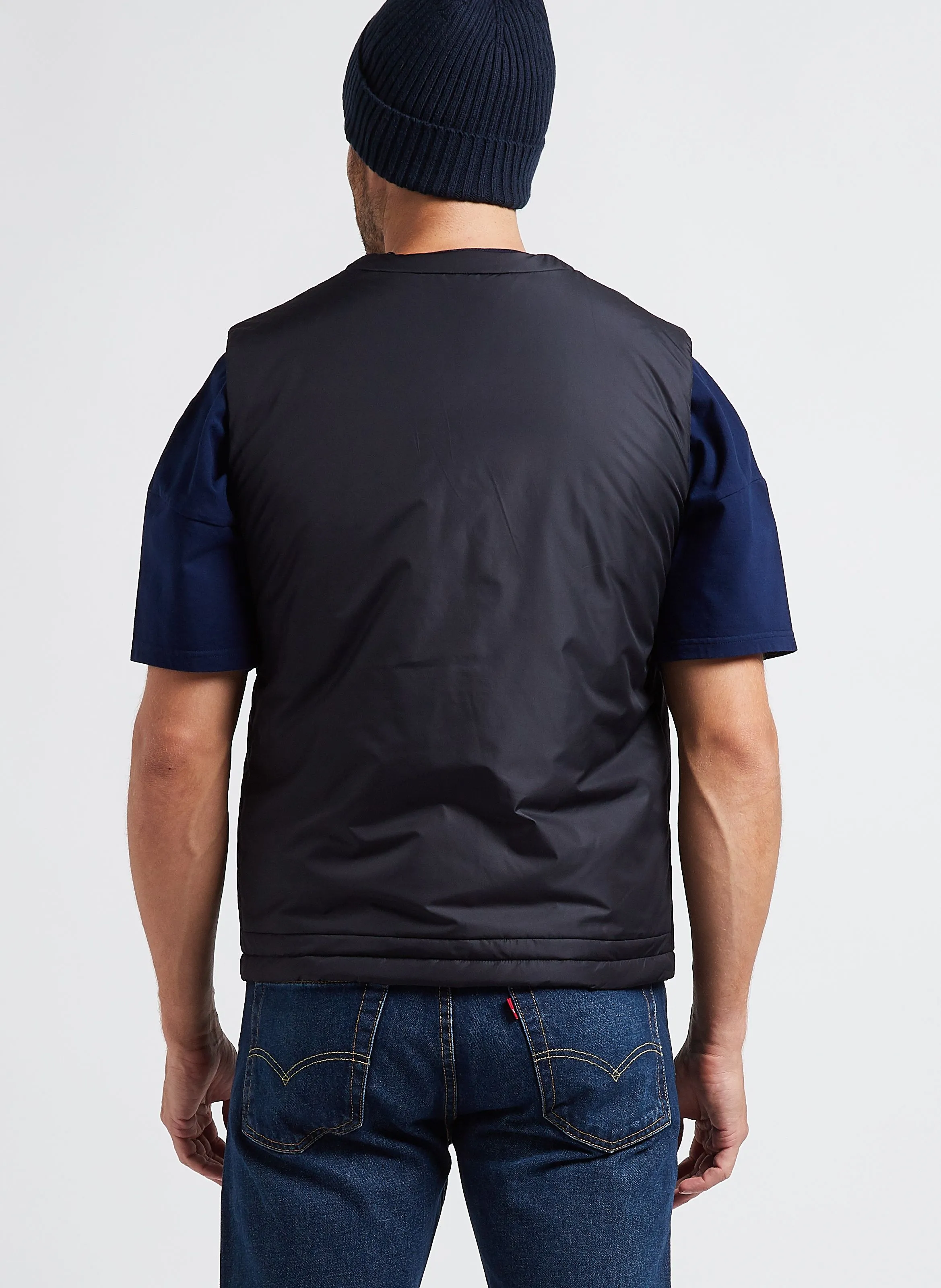 CHITAM DELFI  CHAQUETA SIN MANGAS CON CUELLO DE PICO EN AZUL