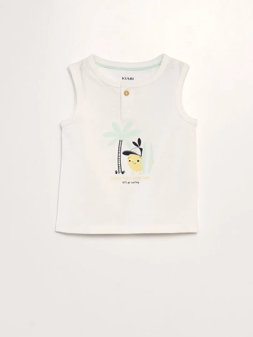 CONJUNTO DE CAMISETA + SHORT  2 PIEZAS  BLANCO