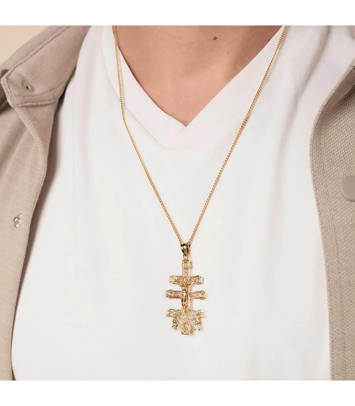 Croix Caravaca Filigrane Or 18K 49mm