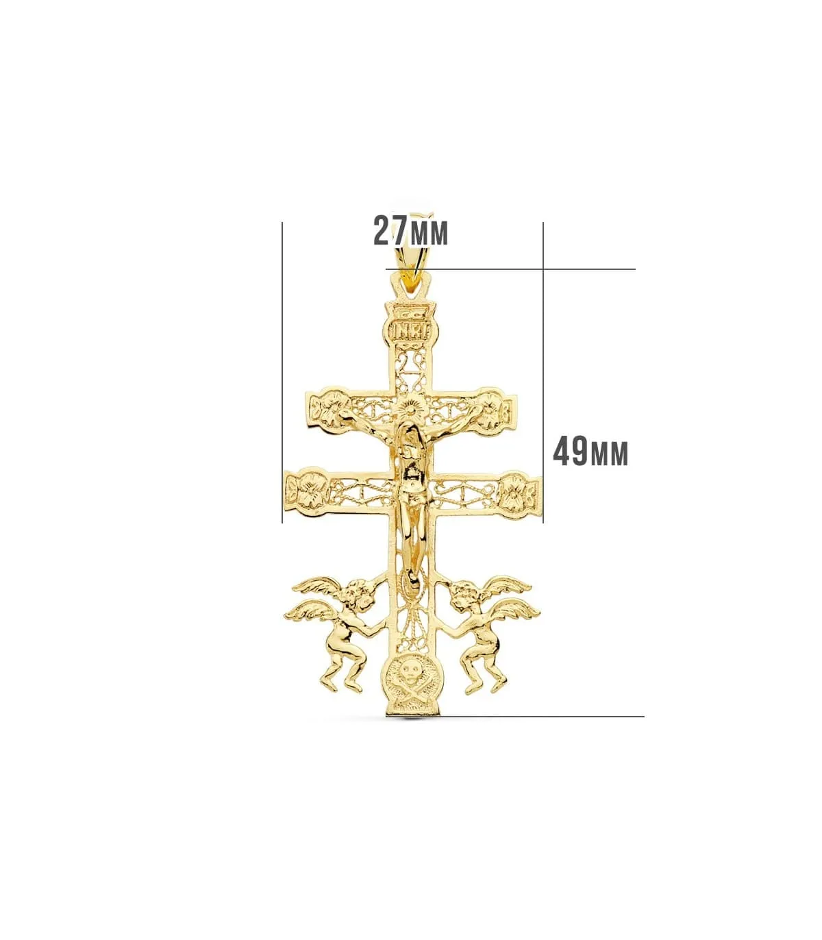 Croix Caravaca Filigrane Or 18K 49mm