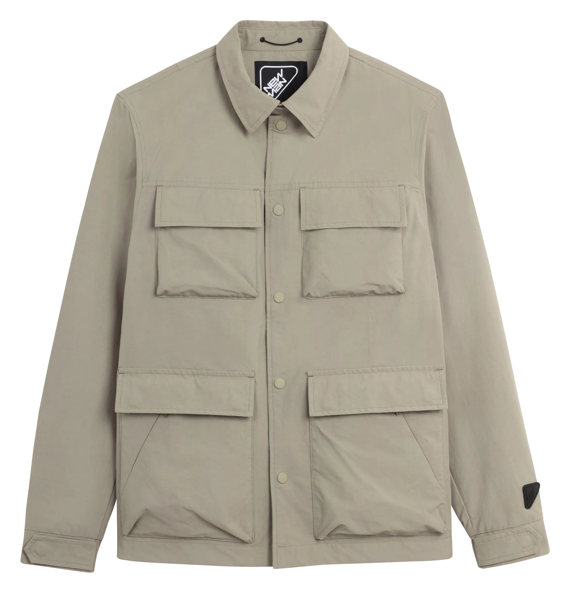 DESERT  CHAQUETA RECTA DE MEZCLA DE ALGODóN CON CUELLO CLáSICO EN CAQUI