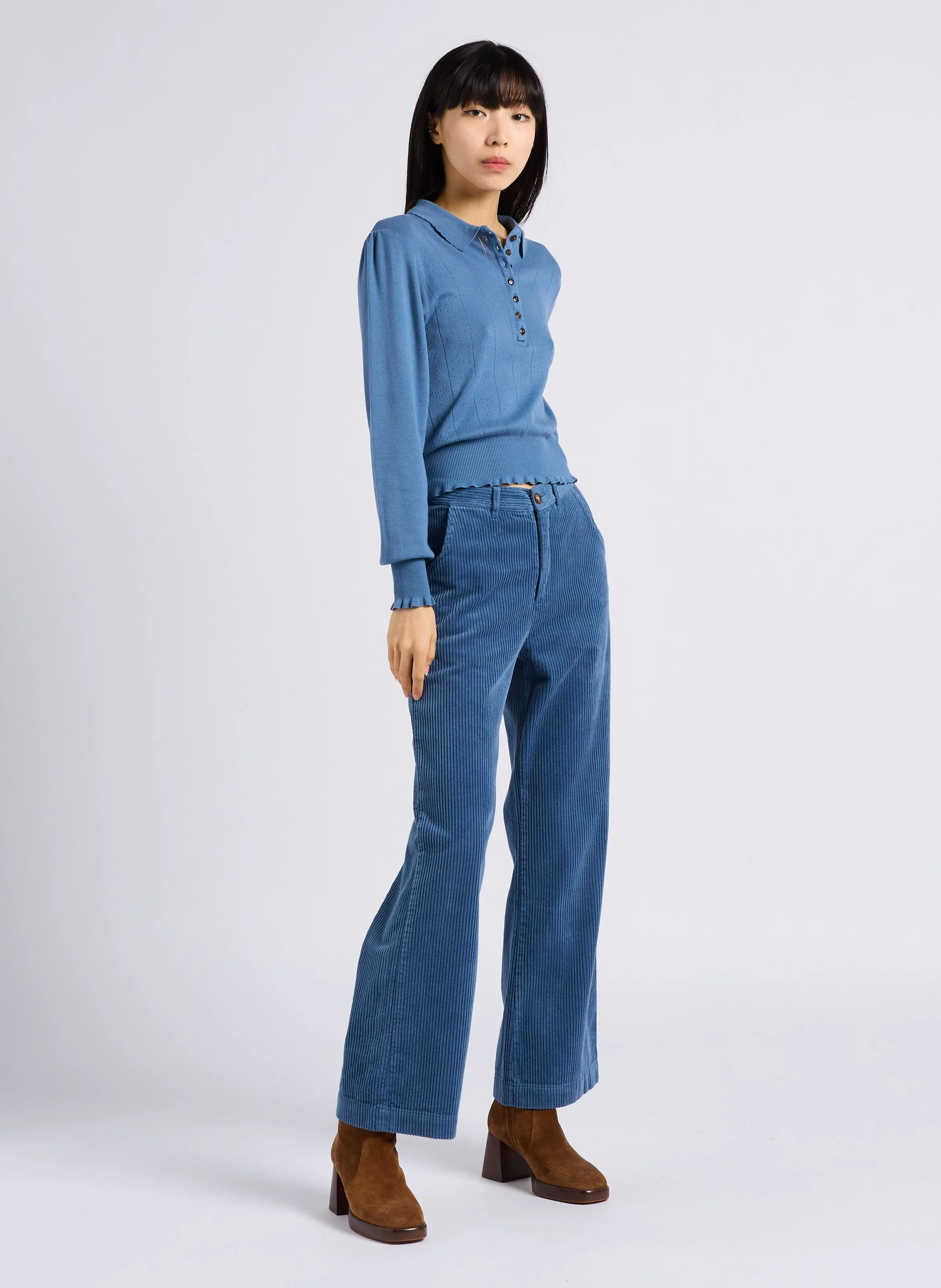 EMILE ET IDA ANELLE  PANTALóN DE PANA EN AZUL