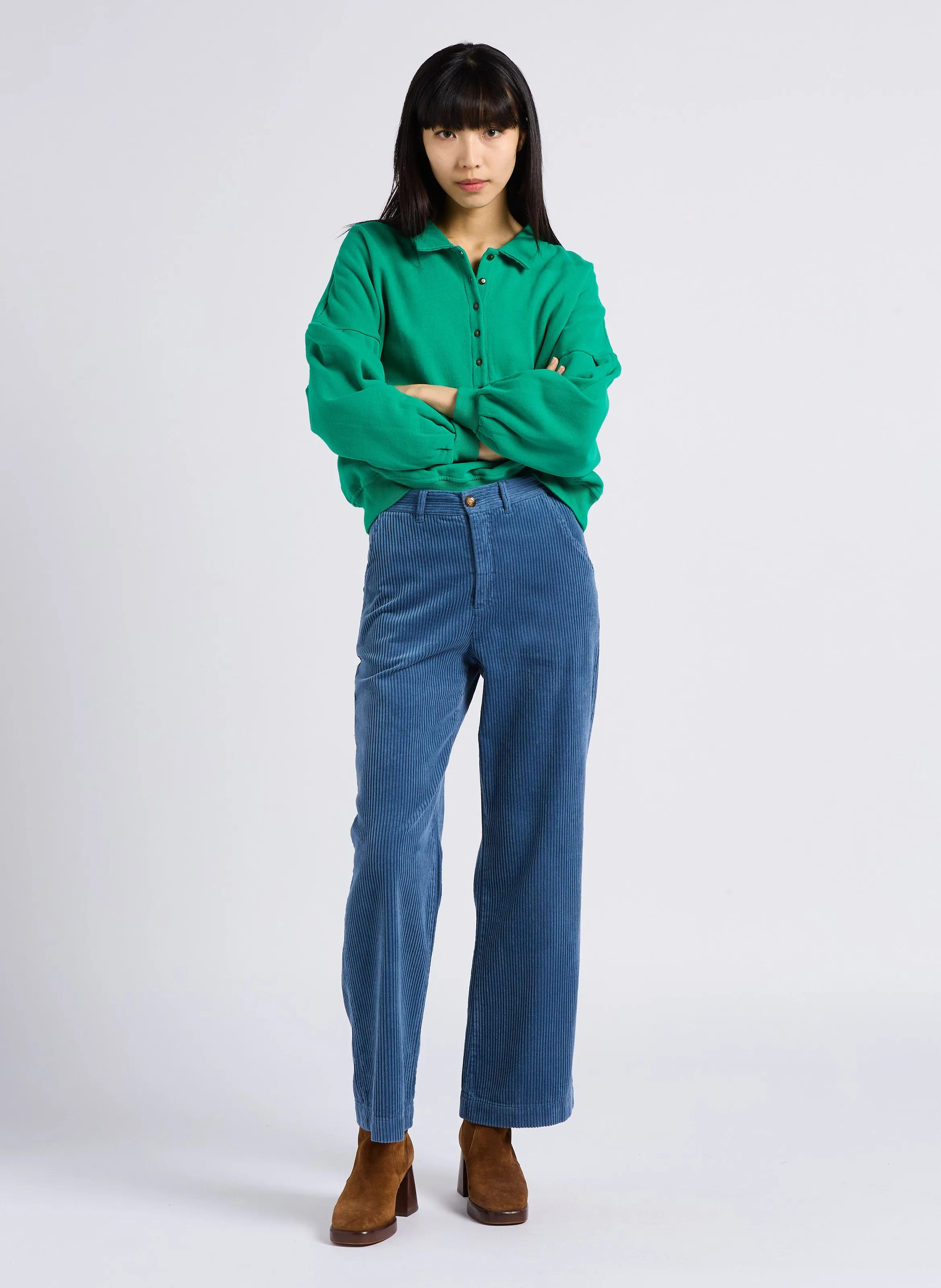 EMILE ET IDA ANELLE  PANTALóN DE PANA EN AZUL